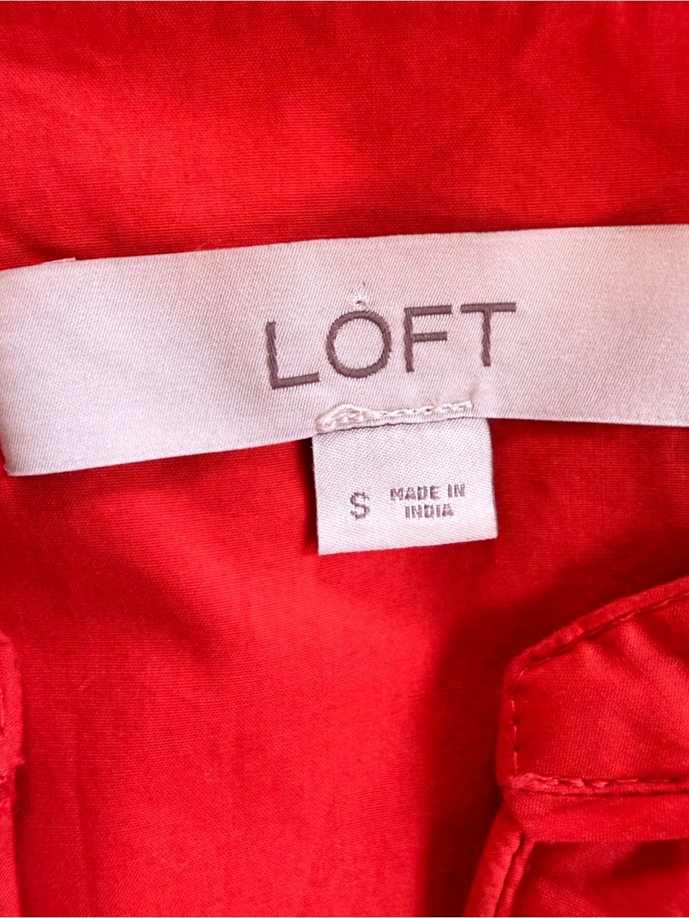 LOFT Bright Red Button-Up Dress - Picture 2 of 14